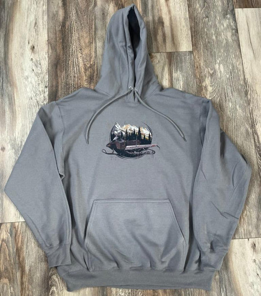 Snowmobile Logo Hoodie in Concrete Grey