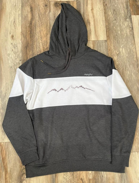 Teton Mountain Range Classic Stripe Hoodie - Carbon Heather