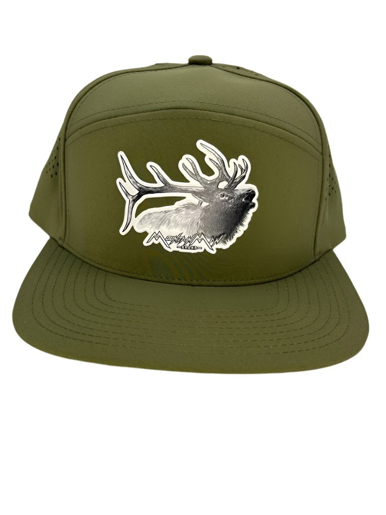 Herd Bull Elk Perforated Flat-Bill Snapback Hat