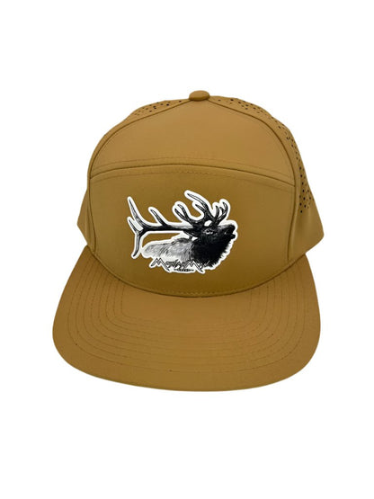 Herd Bull Elk Perforated Flat-Bill Snapback Hat