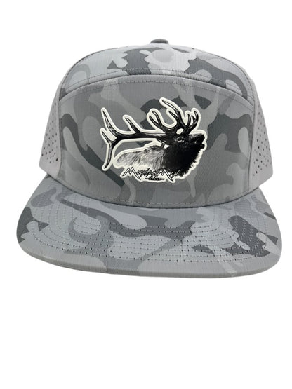 Herd Bull Elk Perforated Flat-Bill Snapback Hat